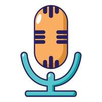 Studio microphone icon, cartoon style vector