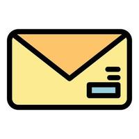 Classic envelope icon color outline vector