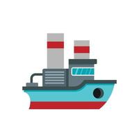 Small ship icon, flat style vector