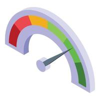 Gauge satisfaction level icon isometric vector. Happy score vector