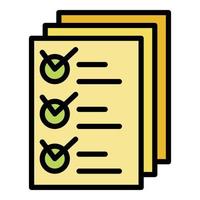 Inventory papers icon color outline vector