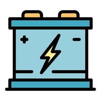 New car battery icon color outline vector