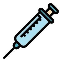 Syringe hormones icon color outline vector