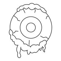 Terrible eyeball icon, outline style vector