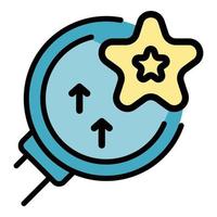 Magnifier star shop icon color outline vector