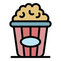 Popcorn icon color outline vector