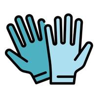 Surgical medical gloves icon color outline vector