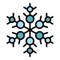 Geometric snowflake icon color outline vector