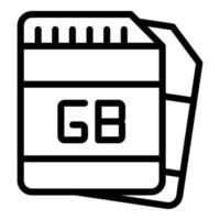 vector de contorno de icono sd gb. megabyte de datos