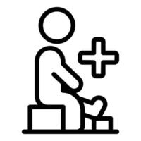 Broken leg icon outline vector. Man fracture vector