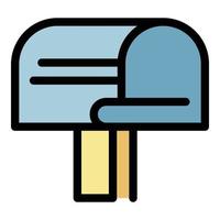 Old mailbox icon color outline vector