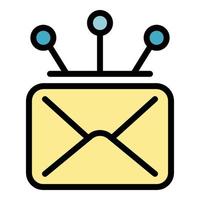 Campaign envelope icon color outline vector