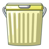 Garbage bucket icon, cartoon style vector