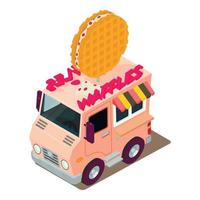 Waffles machine icon, isometric style vector