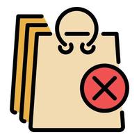 Canceled delivery bags icon color outline vector