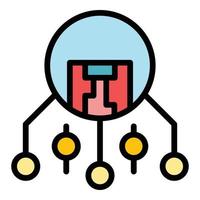 Cipher combination icon color outline vector