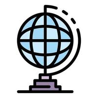 Lesson globe icon color outline vector