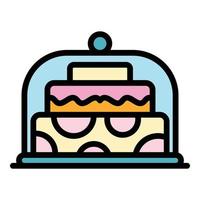 Cake icon color outline vector