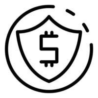 Security money shield icon outline vector. Loan income vector