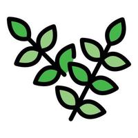 Rowan leaves icon color outline vector