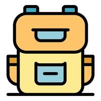 School backpack icon color outline vector