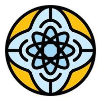 Global atom icon color outline vector