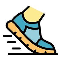 Running shoe icon color outline vector