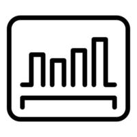 Graph data review icon outline vector. Economic result vector