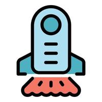 Startup rocket icon color outline vector