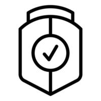 Secured online education icon outline vector. Computer learning vector