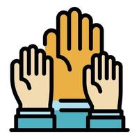 Democracy hands icon color outline vector