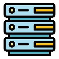 Modern server icon color outline vector