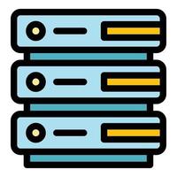 Modern server icon color outline vector