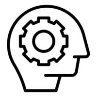 Gear skill icon outline vector. Stress therapy vector