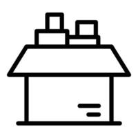 Full toy box icon outline vector. House relocation vector