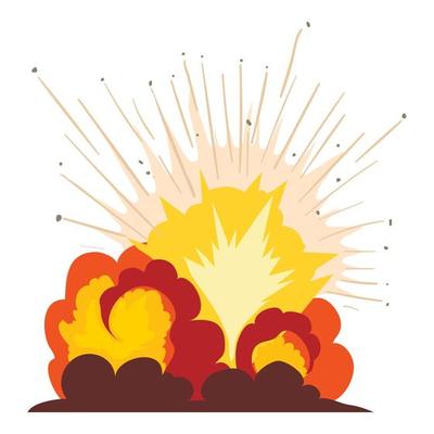 Fire explosion icon, cartoon style