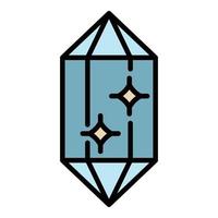 Marquise jewel icon color outline vector