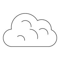 Big cloud icon, outline style vector