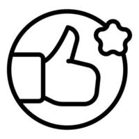 Thumb up like icon outline vector. Social media content vector