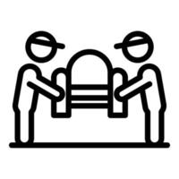 Move sofa delivery icon outline vector. Relocation service vector