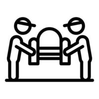 Move sofa delivery icon outline vector. Relocation service vector