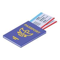 International passport icon isometric vector. Travel people vector