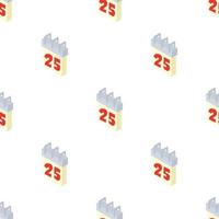 Calendar 25th pattern seamless vector