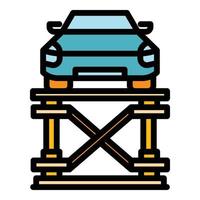 Car lift device icon color outline vector