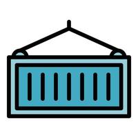 Port container icon color outline vector