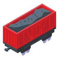 Coal wagon icon isometric vector. Mine industry vector