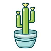 Saguaro cactus icon, cartoon style vector