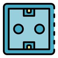 Power socket icon color outline vector