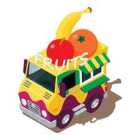 icono de máquina de frutas, estilo isométrico vector