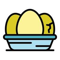 Farm eggs icon color outline vector